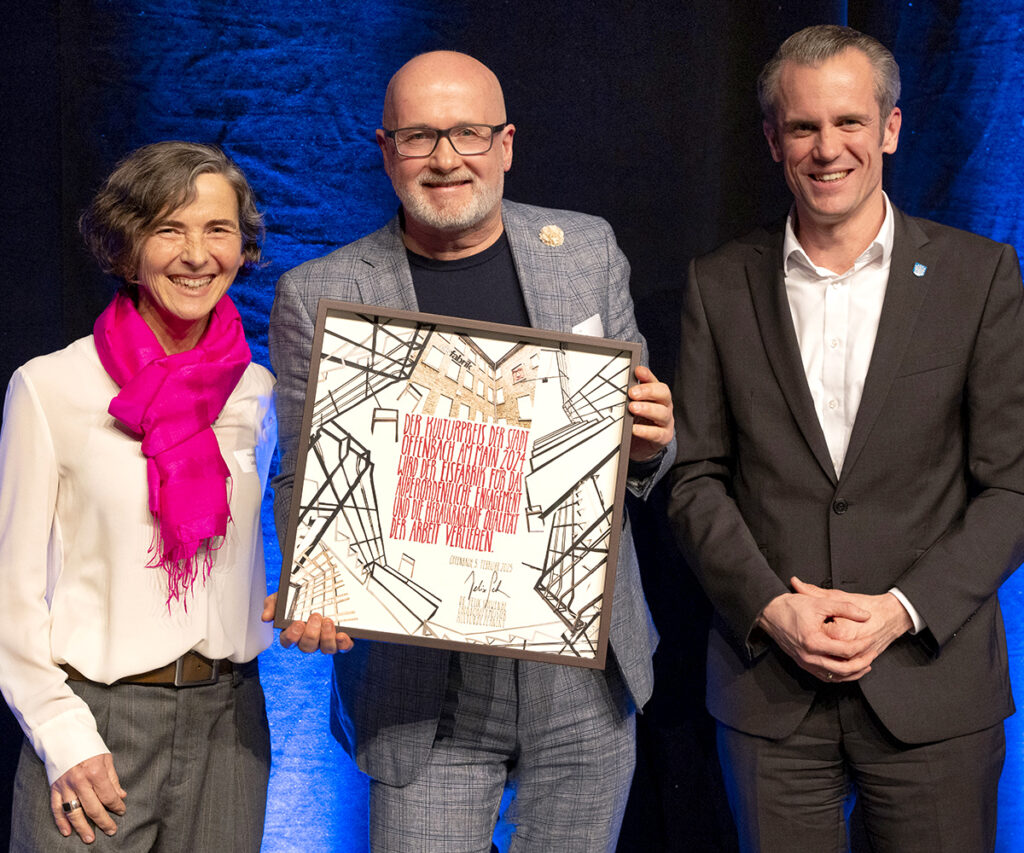 Alexandra Lechner, René Spalek und Oberbürgermeister Dr.Felix Schwenke (Offenbach)